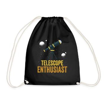 Telescope Enthusiast Space Stars Universe - Drawstring Bag - black - Front