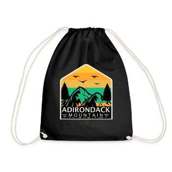 Adirondack Nature Travel Park Souvenir Mountain Hiking - Drawstring Bag - black - Front