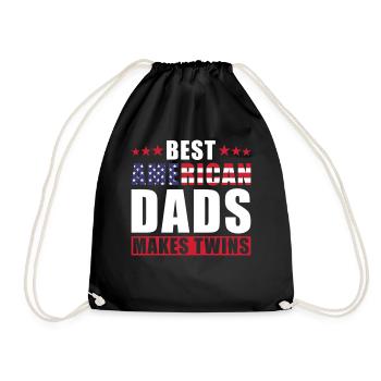 Bester Zwillingsvater Amerika USA Dad - Turnbeutel - Schwarz - Vorne