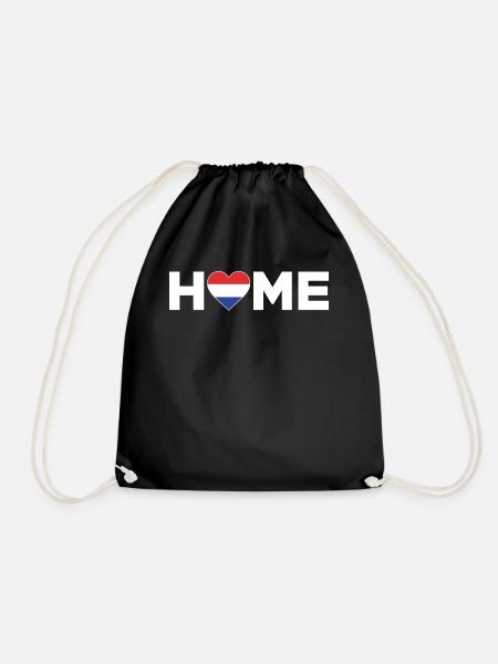 Netherlands Home Netherlands Flag - Drawstring Bag - black