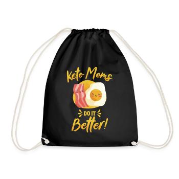 Keto Mom Nutritionist Ketogenic Food - Drawstring Bag - black - Front
