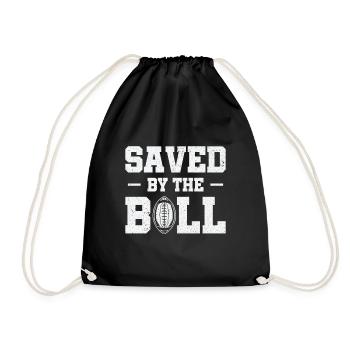 Football Saved By Thr Sports Football Player - Drawstring Bag - black - Front