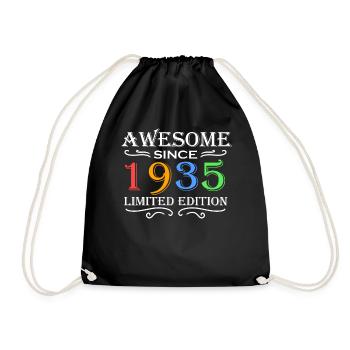 1935 - Jahrgang 1935 - Fantastisch seit 1935 - Turnbeutel - Schwarz - Vorne