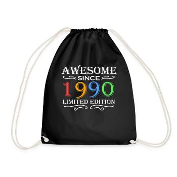 1990 - Jahrgang 1990 - Fantastisch seit 1990 - Turnbeutel - Schwarz - Vorne