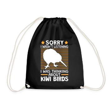 Ich habe an Kiwi Vogel gedacht Schnepfenstrauß - Turnbeutel - Schwarz - Vorne