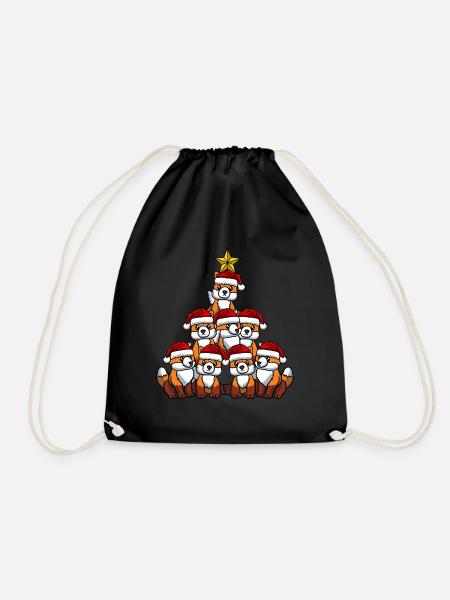 Fuchs Weihnachtsbaum - Turnbeutel - Schwarz