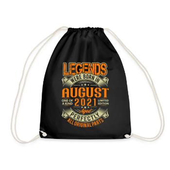 2021 August Geburtstag Legende - Turnbeutel - Schwarz - Vorne