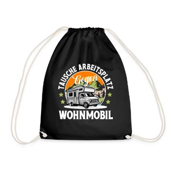 Camping Camper Campen - Turnbeutel - Schwarz - Vorne