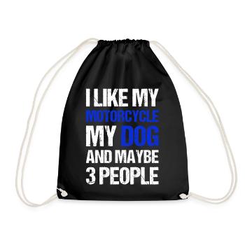 Motard J’aime Mon Chien Moto & Peut-être 3 Personnes - Sac de sport léger - noir - Devant