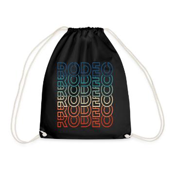 Rodeo Retro Text Cowboy - Drawstring Bag - black - Front