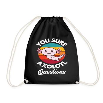 Retro Axolotl Spruch - Turnbeutel - Schwarz - Vorne