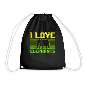 I love elephants - Turnbeutel - Schwarz - Vorne