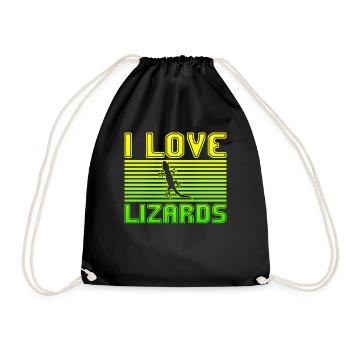 J’adore les lézards - Sac de sport léger - noir - Devant