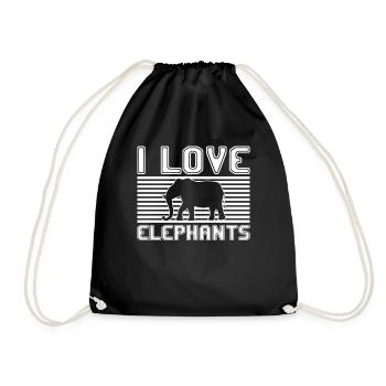 I love elephants - Turnbeutel - Schwarz - Vorne