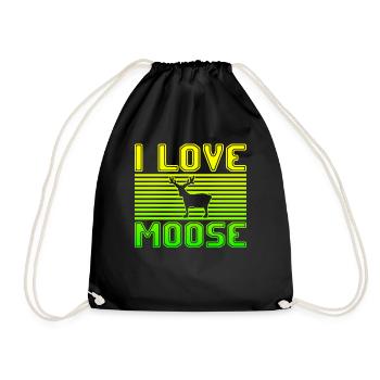 I love moose - Turnbeutel - Schwarz - Vorne