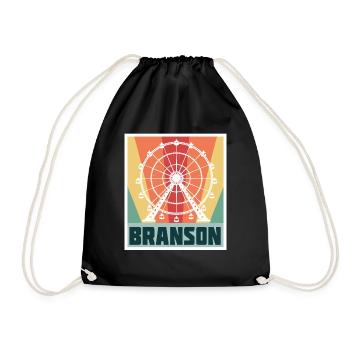 Branson Vacation Missouri Travel Hiking Camping - Drawstring Bag - black - Front