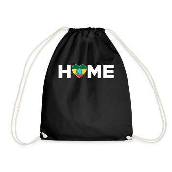 Ethiopia Homeland Ethiopia Flag Love - Drawstring Bag - black - Front