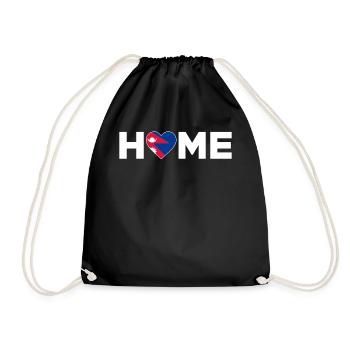 Népal Accueil Népal Drapeau Népal Amour - Sac de sport léger - noir - Devant