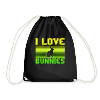 I love bunnies - Drawstring Bag - black - Front