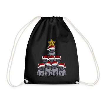 Frenchie Weihnachtsbaum - Turnbeutel - Schwarz - Vorne