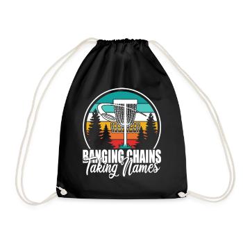 Retro Sunset Banging Chains prend des noms Disc Golf - Sac de sport léger - noir - Devant