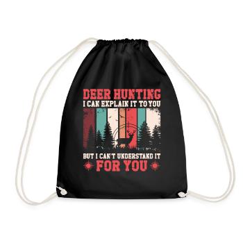 Buck Deer Hunting Hunter Vintage - Turnbeutel - Schwarz - Vorne