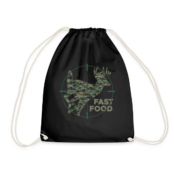 Buck Deer Hunting Hunter Vintage - Drawstring Bag - black - Front