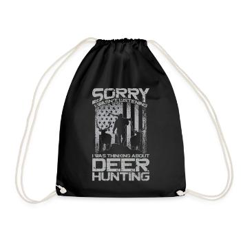 Buck Deer Hunting Hunter Vintage - Turnbeutel - Schwarz - Vorne
