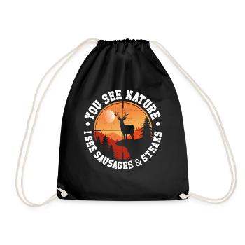 Buck Deer Hunting Hunter Bbq - Turnbeutel - Schwarz - Vorne