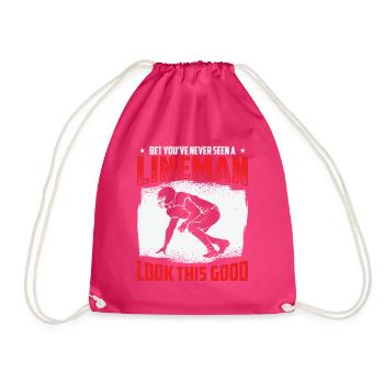 Football Lineman Leben Lustig Gutaussehend - Turnbeutel - Fuchsia - Vorne
