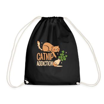 Dépendance à l’herbe à chat Propriétaire de chat Animal de compagnie - Sac de sport léger - noir - Devant