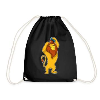 Lion Hairdresser Comb - Drawstring Bag - black - Front