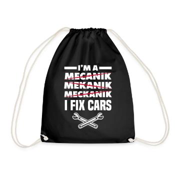 Car mechanic saying - Drawstring Bag - black - Front