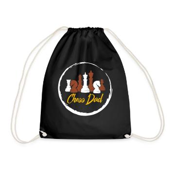 Chess Shirt, Chess Dad Father's Day Gift Chess - Drawstring Bag - black - Front