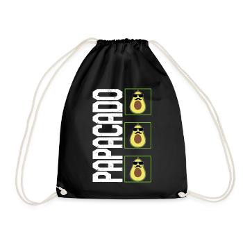 Avocado Hemd, Papacado Sonnenbrille Schnurrbart - Turnbeutel - Schwarz - Vorne