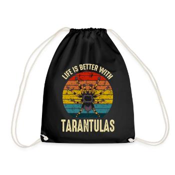 Life Is Better With Tarantulas Spider owner - Drawstring Bag - black - Front