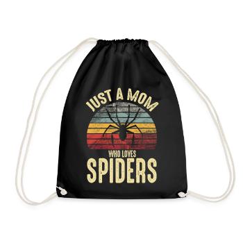 Nur eine Mutter, die Spinnen liebt Retro Spider - Turnbeutel - Schwarz - Vorne