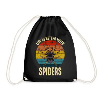 Life Is Better With Tarantulas Spider owner - Drawstring Bag - black - Front