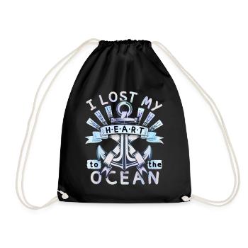 Ancre de navire, dicton romantique, amour de l’océan - Sac de sport léger - noir - Devant