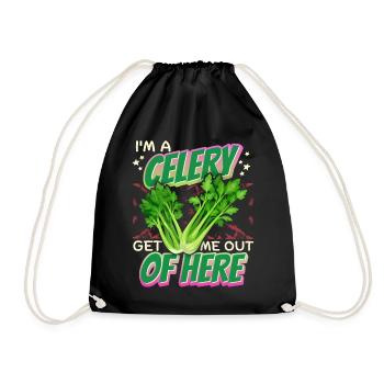 Celery, funny saying I'm-A-Celery - Drawstring Bag - black - Front