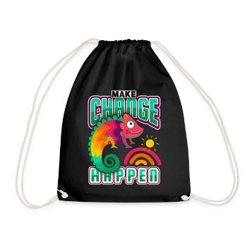 Caméléon, dicton drôle, dicton motivant - Sac de sport léger - noir - Devant