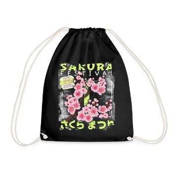 Fleur de cerisier japonais, Festival des fleurs de cerisier de Sakura - Sac de sport léger - noir - Devant