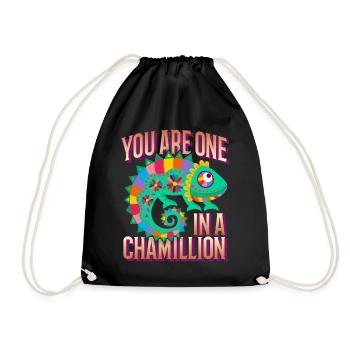 Chameleon funny saying You-Are-One-In-A-Million - Drawstring Bag - black - Front