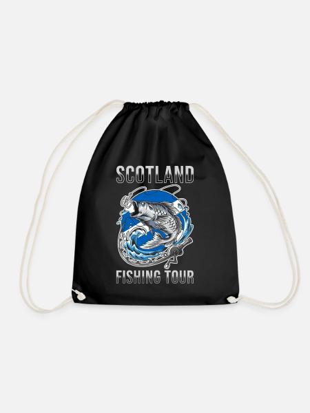Fishing Tour Scotland - Drawstring Bag - black