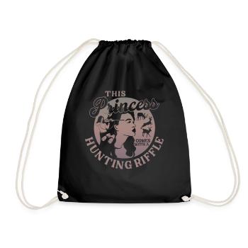 Buck Deer Hunting Hunter Girl This - Drawstring Bag - black - Front