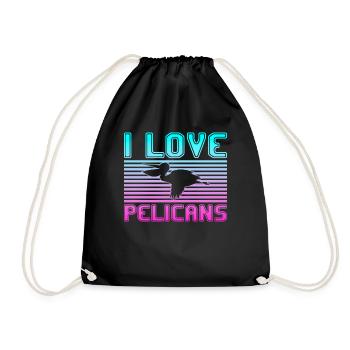 I love pelicans - Turnbeutel - Schwarz - Vorne