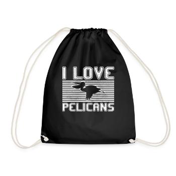 I love pelicans - Turnbeutel - Schwarz - Vorne
