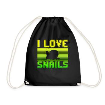 I love snails - Turnbeutel - Schwarz - Vorne