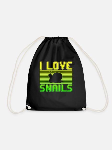 I love snails - Turnbeutel - Schwarz
