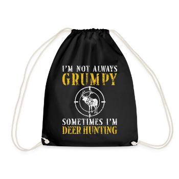 Buck Deer Hunting Hunter Dad - Drawstring Bag - black - Front